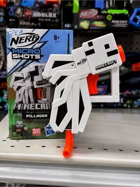 Minecraft Nerf Pillager Blaster White MicroShots Great Condition